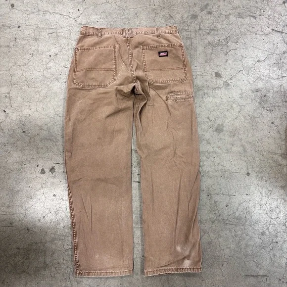 Dickies Vintage Khaki Back Pockets Tool Pocket Relaxed Fit Work Pants 34X30 - Picture 5 of 5